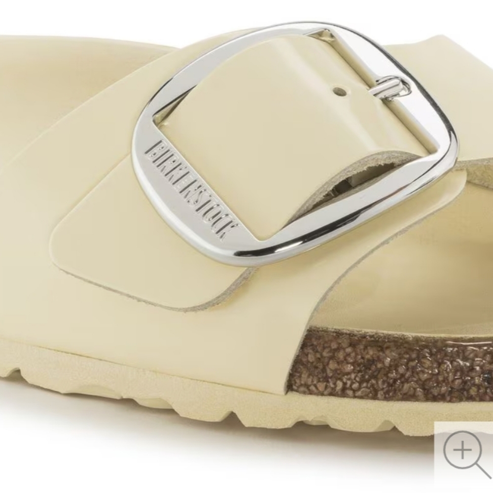 NWT Birkenstock Women's Sandals Madrid Big Buckle Natural Leather Patent S8 - Picture 8 of 15